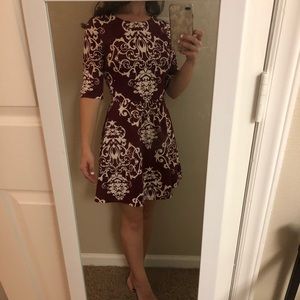 Maroon patterned dress